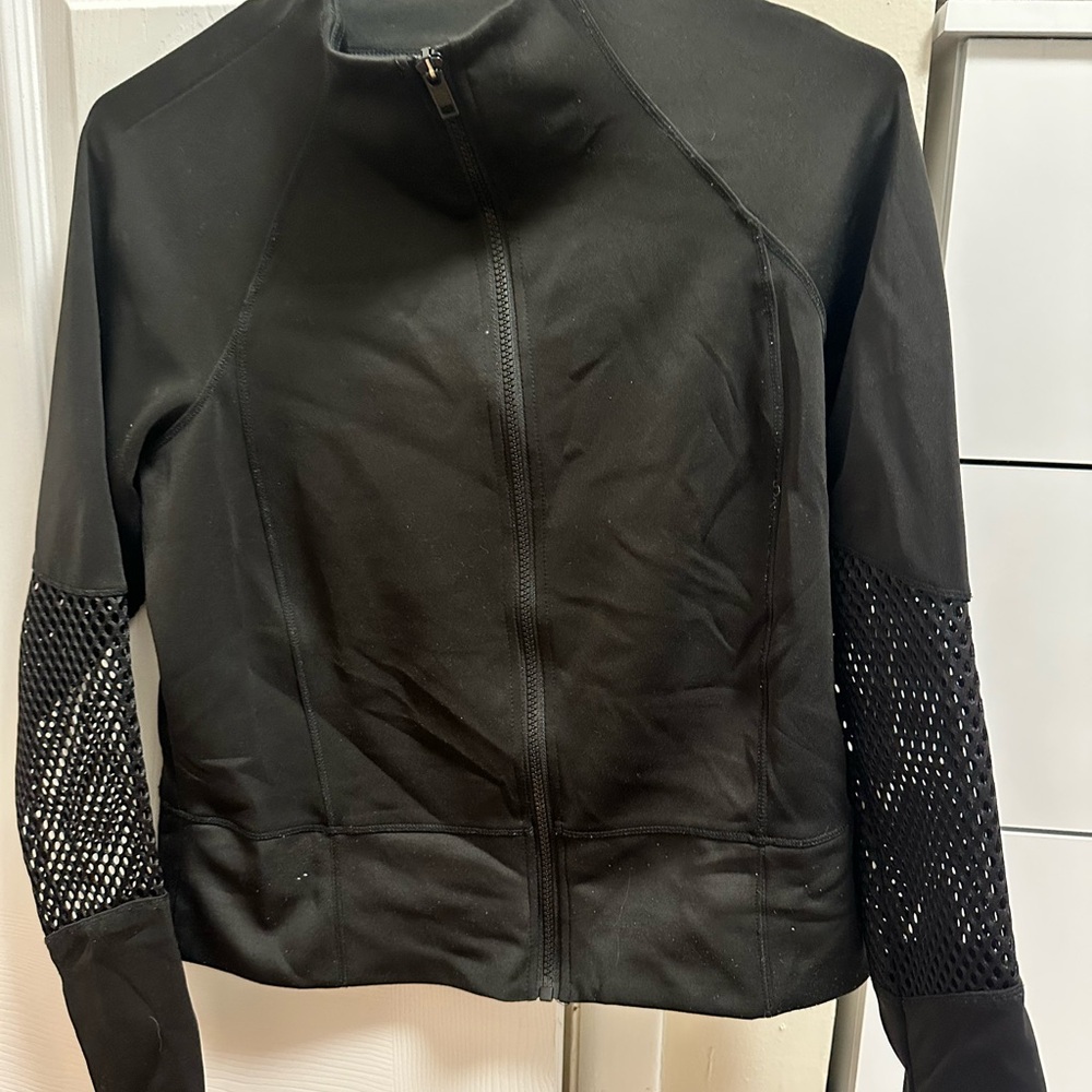 Women's Black Mesh Sleeve Jacket